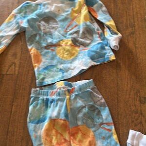 Burt's Bees Kids Planet Pajama Set - Blue, Yellow, Gray
